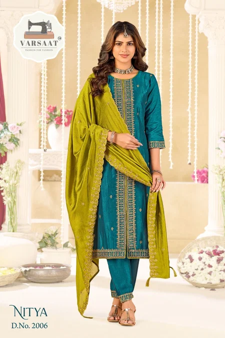 Nitya By Varsaat Vichitra Silk Surat Kurti With Bottom Dupatta Wholesale Market